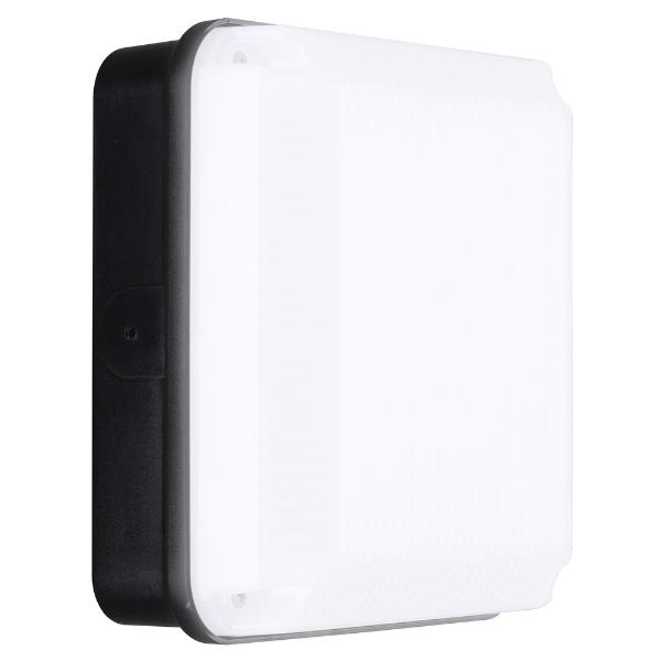 Luceco Mosi Square Black Bulkhead IP65 190mm Diameter 735 Lumens