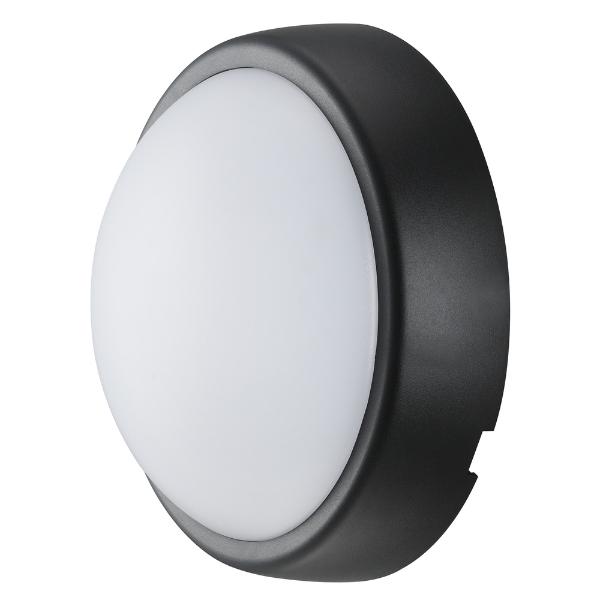 Luceco Eco Mini Round Bulkhead IP54 450 Lumens 5.5 Watt 4000k Supplied Black &amp; White Trim