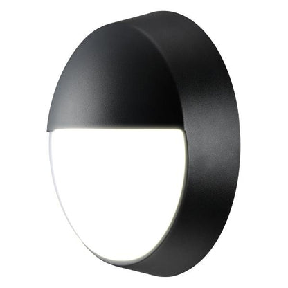 Luceco Eco Round Bulkhead Eyelid IP54 400 Lumens 10 Watt 4000k Supplied Black And White Trim