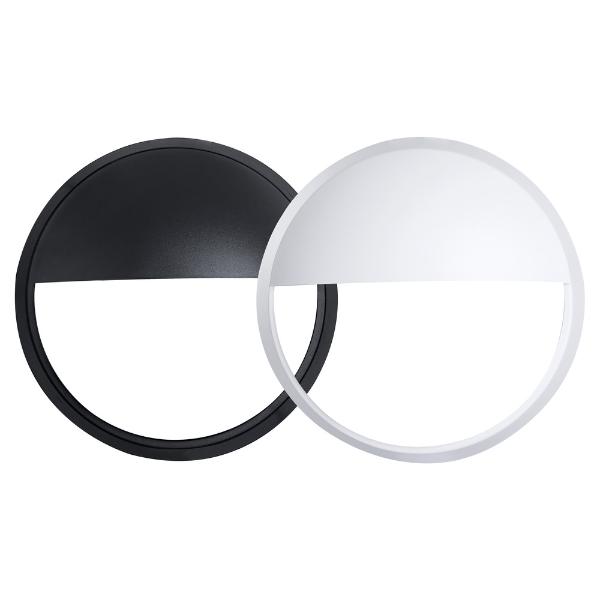 Luceco Eco Round Bulkhead Eyelid IP54 400 Lumens 10 Watt 4000k Supplied Black And White Trim