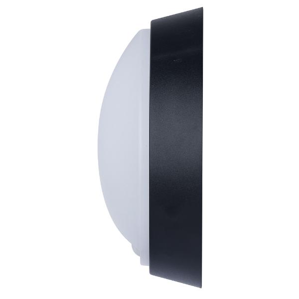 Luceco Eco Round Bulkhead PIR  IP54 700 Lumens 10 Watt 4000k Supplied Black &amp; White trim