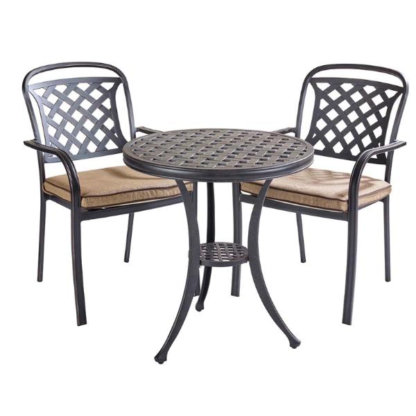 Berkeley Bronze Aluminium Bistro 2 Seater Outdoor Furniture Set