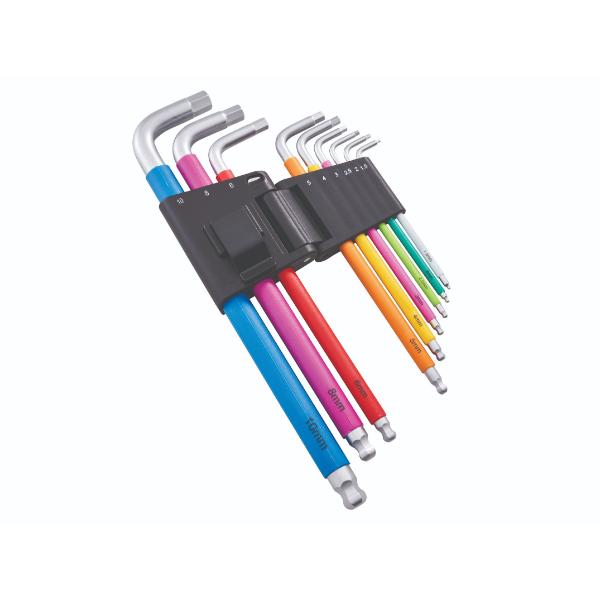 Faithfull 9 Piece Colour Coded Hex Key Set