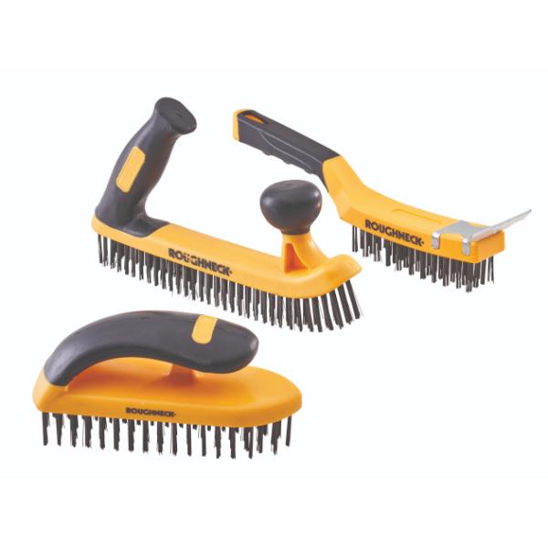 Roughneck 3 Piece Heavy Duty Wire Brush Set