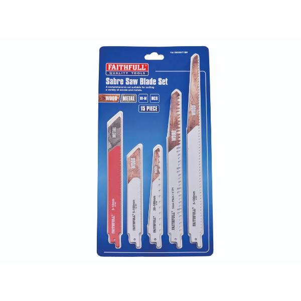 Faithfull 15 Piece Sabre Saw Blade Set