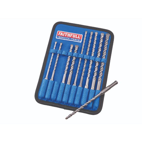 Faithfull 10 Piece SDS Drill Bit Set