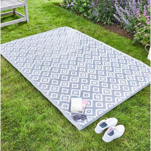 Smart Garden Outside In Designs Alfresco Outdoor Rug - Shiraz - Slate - 150 X 210cm