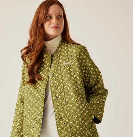 Regatta Orla Kiely Womens Quilted Jacket Clover Olive