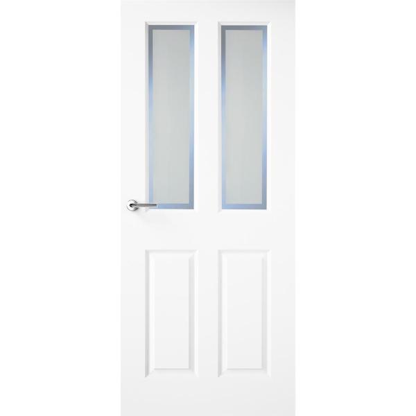 Indoors Hudson White Primed Etched Border Glass Door