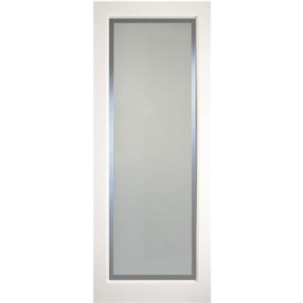 Indoors Kenmore White Primed Etched Glass Clear Border Door