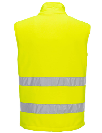 Portwest PW231 Hi- Vis Fleece Bodywarmer Yellow Black