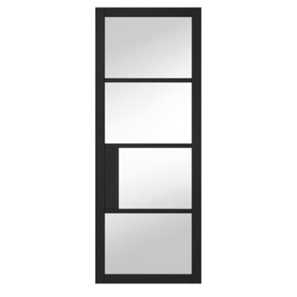 Indoors Portland 4 Lite Clear Glazed Door Black