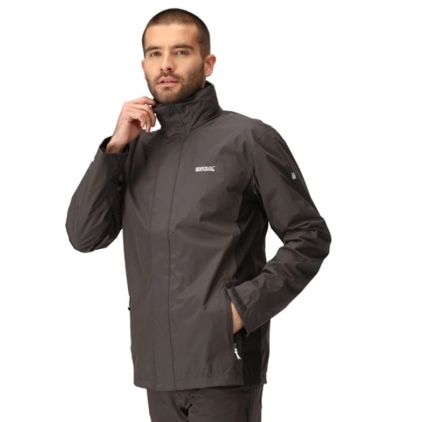 Regatta Matt Mens Jackets Waterproof Shell Ash/Black AW23