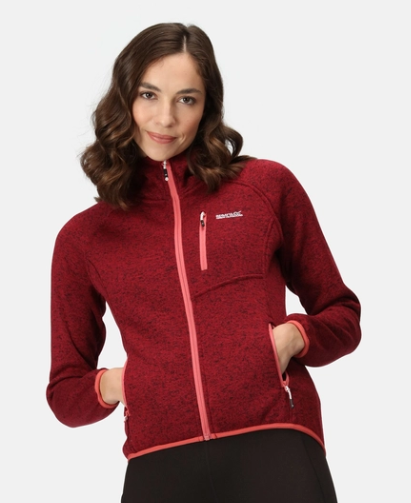 Regatta Newhill Womens Hooded Fleece Rumba Red