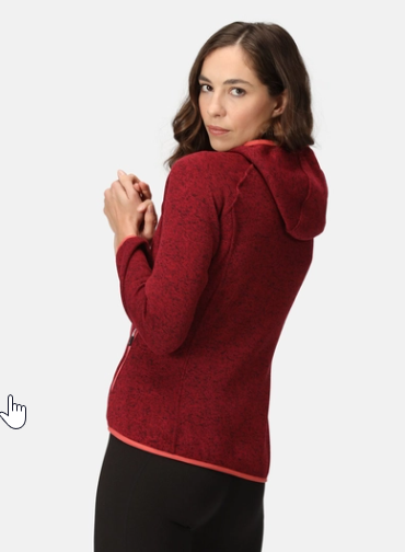 Regatta Newhill Womens Hooded Fleece Rumba Red