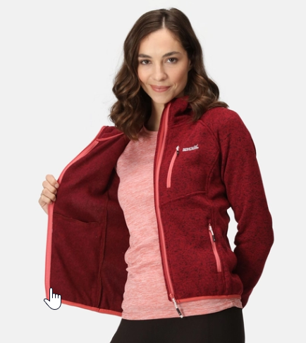 Regatta Newhill Womens Hooded Fleece Rumba Red