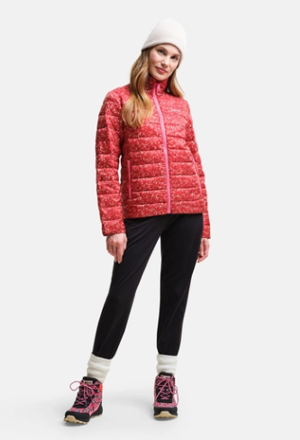 Orla Kiely Printed Baffle Jacket Berry Bubble Red