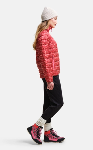 Orla Kiely Printed Baffle Jacket Berry Bubble Red