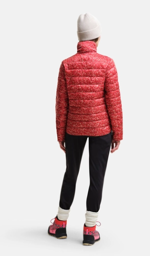 Orla Kiely Printed Baffle Jacket Berry Bubble Red