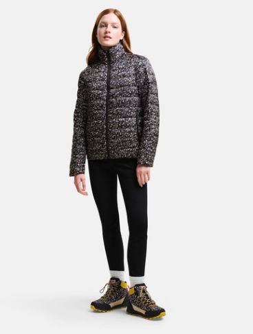 Orla Kiely Printed Baffle Jacket Berry Bubble Black