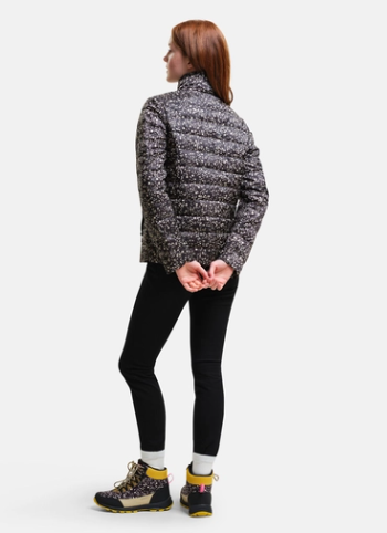 Orla Kiely Printed Baffle Jacket Berry Bubble Black