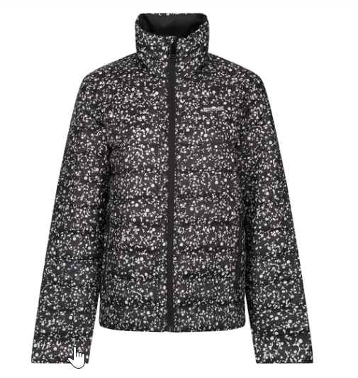 Orla Kiely Printed Baffle Jacket Berry Bubble Black