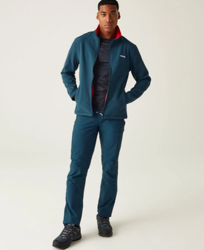 Regatta Cera V Mens Softshell Jacket Moonlight Denim/Danger Red