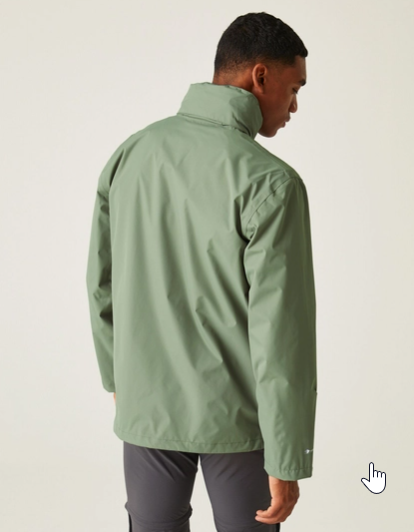 Regatta Matt Mens Waterproof Shell Jacket  Agave Green/Ash