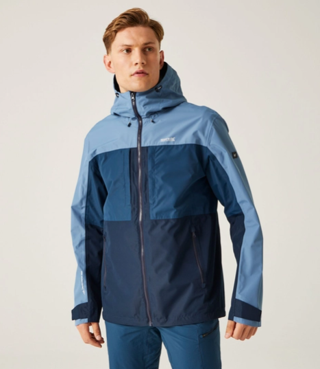 Regatta Maland Mens Waterproof Shell Jacket Coronet Blue/Moonlight Denim