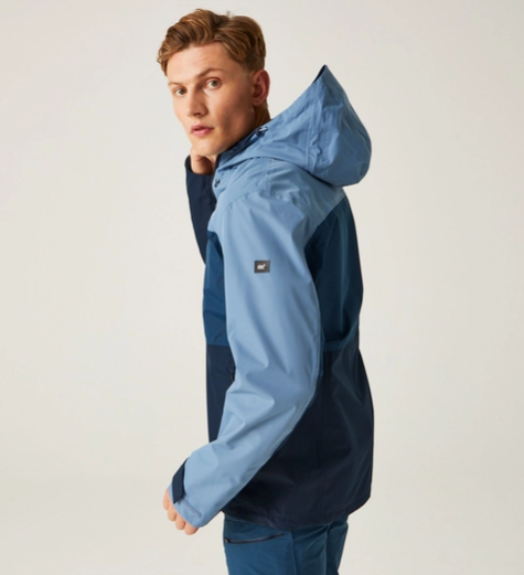 Regatta Maland Mens Waterproof Shell Jacket Coronet Blue/Moonlight Denim