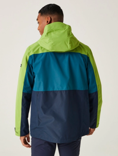 Regatta Maland Mens Waterproof Shell Jacket Piquant Green/Moroccan Blue