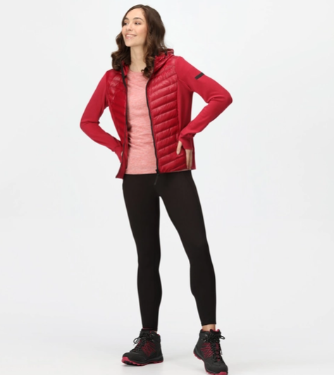 Regatta Kelton Womens Baffled/Quilted Jacket Rumba Red/Black