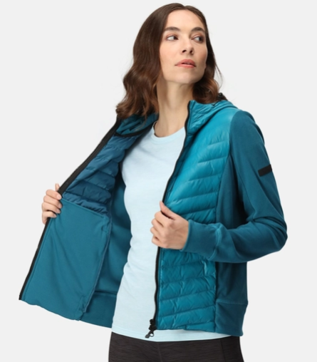 Regatta Kelton Womens Baffled/Quilted Jacket Gulf Stream/Black