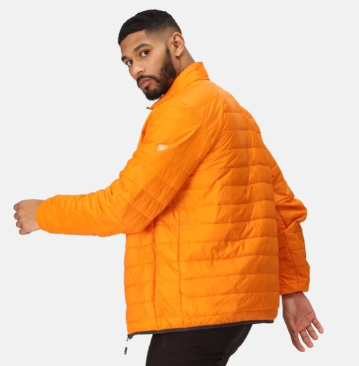 Regatta Hillpack Mens Baffled/Quilted Jacket Orange Pep/Burnt Copper