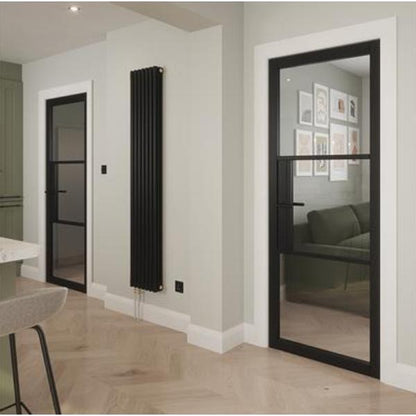 Indoors Seattle 3 Lite Clear Glazed Door Black