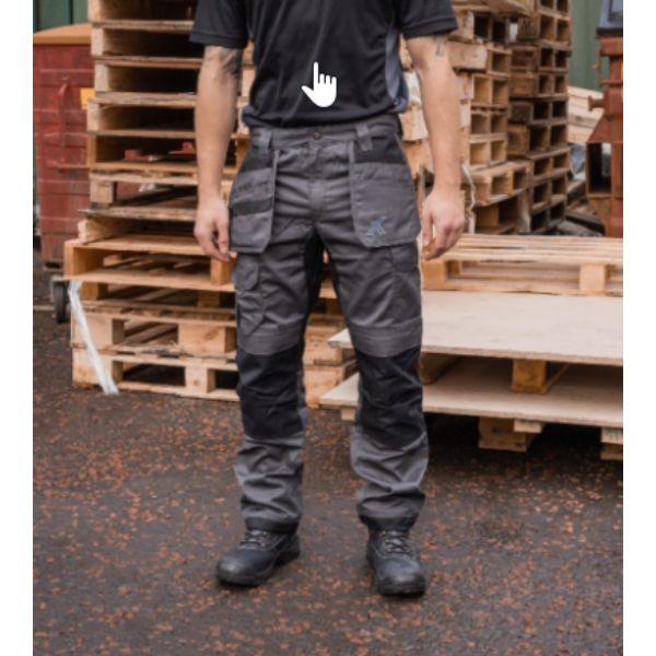 Black stretch work trousers best sale